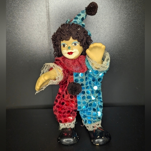 Colorful Clown Doll - Red and Blue - Picture 2 of 7